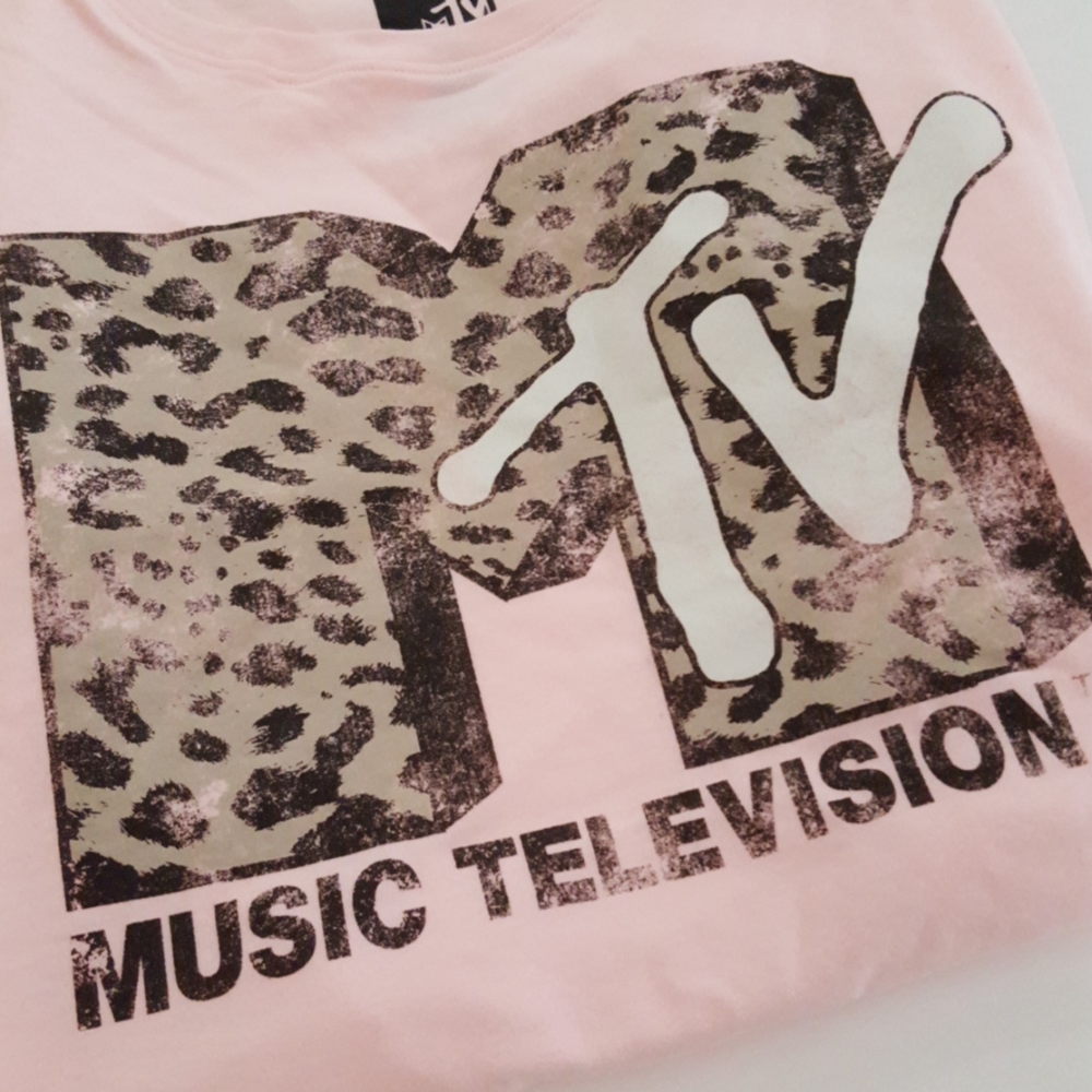MTV Blush Pink Cheetah Graphic Tee